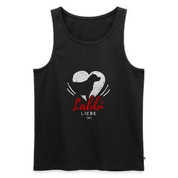 Labrador Liebe mit Herz - Männer Premium Bio Tank Top - Schwarz - Vorne - Michal (187cm)