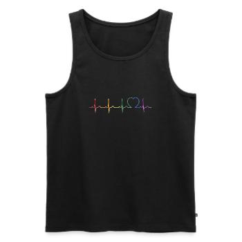 LGBT Herzschlag - Gay Pride - Homosexuell - Parade - Men's Premium Organic Tank Top - black - Front - AI Model Male 178 light (178cm)