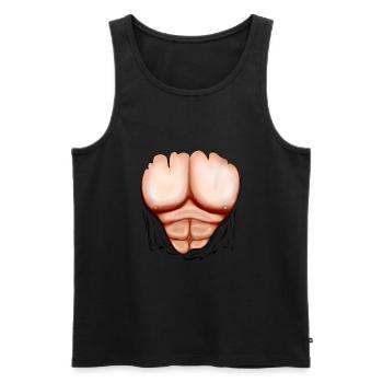 Ripped Muscles, six pack, chest T-shirt - Men's Premium Organic Tank Top - black - Front - AI Model Male 178 light (178cm)