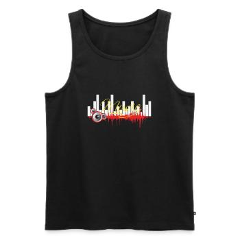 music - Männer Premium Bio Tank Top - Schwarz - Vorne - Michal (187cm)