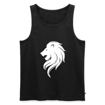 Lion - symbole - Débardeur bio Premium Homme - noir - Devant - Michal (187cm)