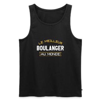 cadeau homme Le meilleur Boulanger - Débardeur bio Premium Homme - noir - Devant - Michal (187cm)