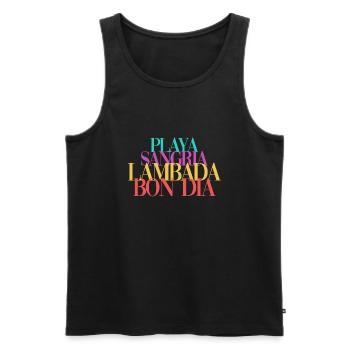 Playa Sangria - Männer Premium Bio Tank Top - Schwarz - Vorne - AI Model Male 178 light (178cm)