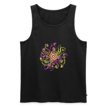 psychedelic flower - Männer Premium Bio Tank Top - Schwarz - Vorne - AI Model Male 178 light (178cm)