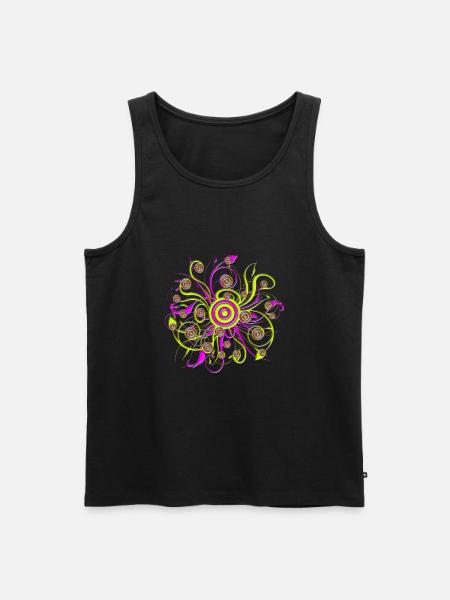 psychedelic flower - Männer Premium Bio Tank Top - Schwarz
