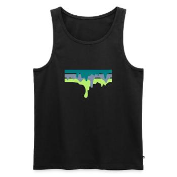 100% Graffiti Color DRIPS - Men's Premium Organic Tank Top - black - Front - AI Model Male 178 light (178cm)