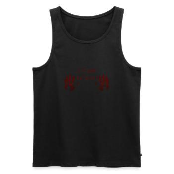 Just Look - No Touch ! - Männer Premium Bio Tank Top - Schwarz - Vorne - Michal (187cm)