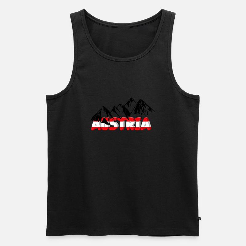 Austria mit Bergen - Männer Premium Bio Tank Top - Schwarz