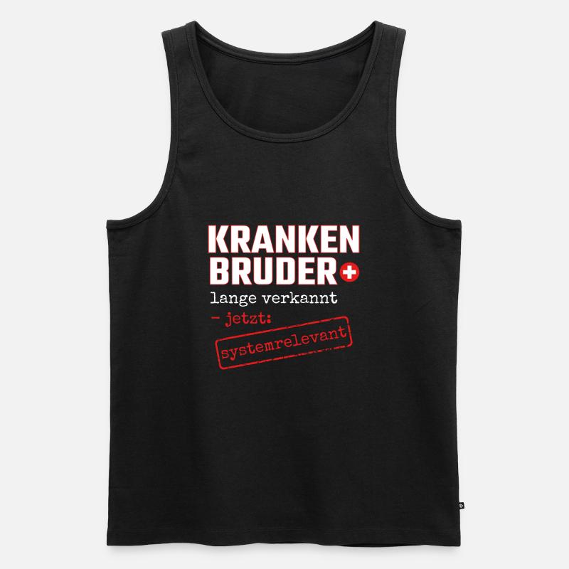 Krankenbruder systemrelevant Krankenpfleger Danke - Männer Premium Bio Tank Top - Schwarz