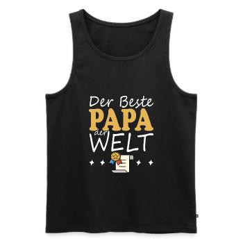 Der beste Papa der Welt - Männer Premium Bio Tank Top - Schwarz - Vorne - Michal (187cm)
