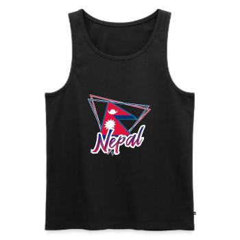 Nepal - Männer Premium Bio Tank Top - Schwarz - Vorne - AI Model Male 178 light (178cm)