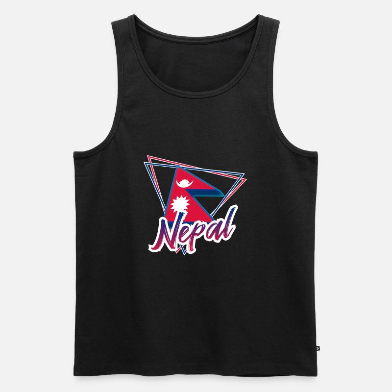 Nepal - Männer Premium Bio Tank Top - Schwarz
