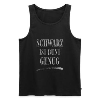Schwarz ist bunt genug - Männer Premium Bio Tank Top - Schwarz - Vorne - Michal (187cm)