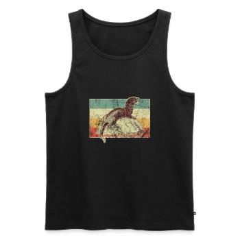 Fischotter sitzt auf Stein am Bach - Männer Premium Bio Tank Top - Schwarz - Vorne - AI Model Male 178 light (178cm)