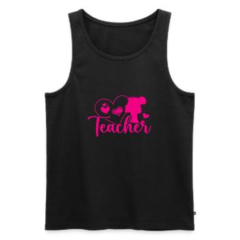 Teacher Retro Cute Teacher Design - Men's Premium Organic Tank Top - black - Front - AI Model Male 178 light (178cm)