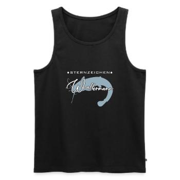 Sternzeichen Wallermann lustiger Wallerspruch Wels - Männer Premium Bio Tank Top - Schwarz - Vorne - Michal (187cm)