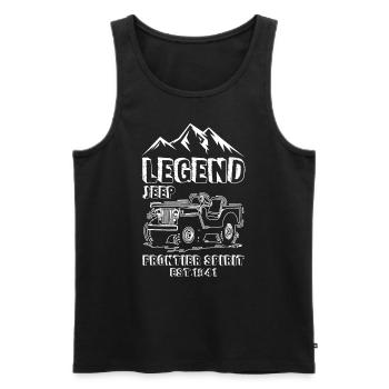 Legend Jeeps Frontier Spirit 1941 - Men's Premium Organic Tank Top - black - Front - AI Model Male 178 light (178cm)