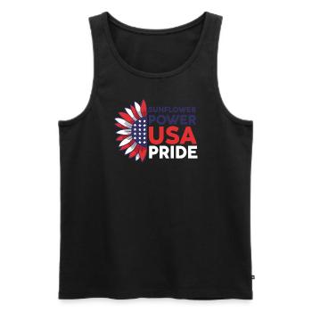 Sunflower Power Usa Pride 4. Juli - Männer Premium Bio Tank Top - Schwarz - Vorne - Michal (187cm)