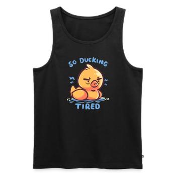 So Ducking Tired - Men's Premium Organic Tank Top - black - Front - AI Model Male 178 light (178cm)