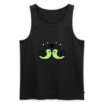 verliebte Schnecken - Männer Premium Bio Tank Top - Schwarz - Vorne - Michal (187cm)