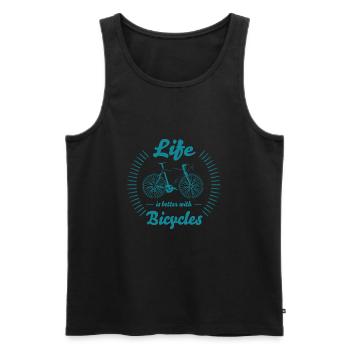 Bicycle cyclist cycling bike wheel gift - Men's Premium Organic Tank Top - black - Front - Michal (187cm)