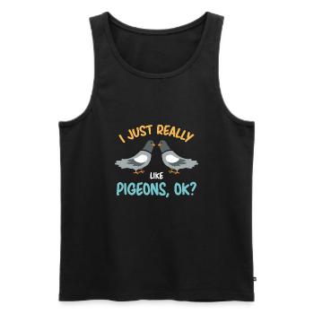 Pigeons Pigeons Pigeons Amateurs Cadeau - Débardeur bio Premium Homme - noir - Devant - AI Model Male 178 light (178cm)