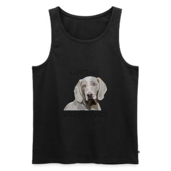 Ich liebe meinen Hund Weimaraner - Männer Premium Bio Tank Top - Schwarz - Vorne - AI Model Male 178 light (178cm)