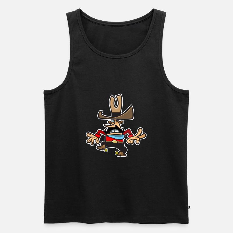 Cowboy - Männer Premium Bio Tank Top - Schwarz