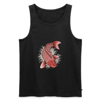 KOI TÄTOWIERUNG - Männer Premium Bio Tank Top - Schwarz - Vorne - Michal (187cm)