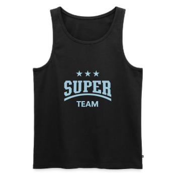 Super Team - Men's Premium Organic Tank Top - black - Front - Michal (187cm)