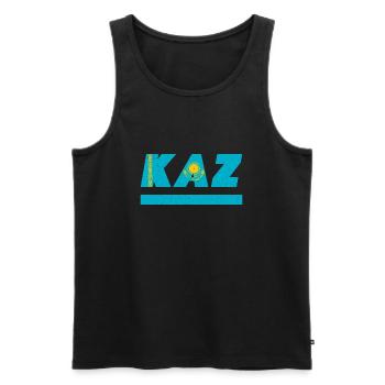 Drapeau du Kazakhstan KAZ - Débardeur bio Premium Homme - noir - Devant - AI Model Male 178 light (178cm)