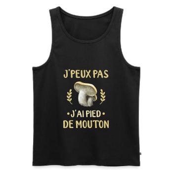 Champignons Pied De Mouton Champignon Cueillette - Débardeur bio Premium Homme - noir - Devant - Michal (187cm)