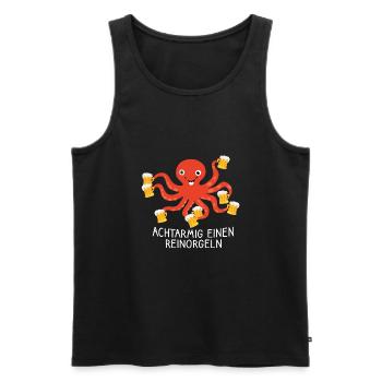 JGA T-Shirt Achtarmig einen reinorgeln - Männer Premium Bio Tank Top - Schwarz - Vorne - Michal (187cm)