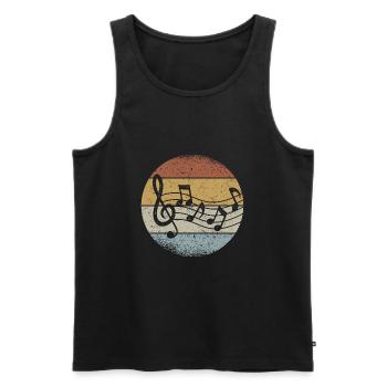 Music Violin Clef Retro Clef - Men's Premium Organic Tank Top - black - Front - Michal (187cm)