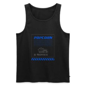 Popcorn et films Ironic Quote Corn - Débardeur bio Premium Homme - noir - Devant - AI Model Male 178 light (178cm)
