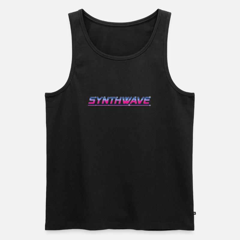 Retrowave Synthwave 80s Design - Männer Premium Bio Tank Top - Schwarz