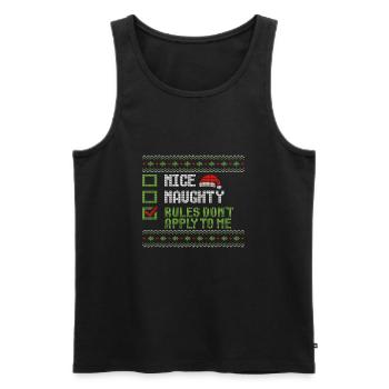Christmas Xmas Saying Humor Funny Witty - Men's Premium Organic Tank Top - black - Front - AI Model Male 178 light (178cm)