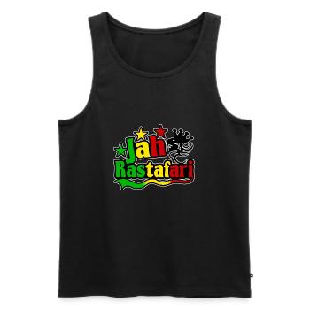 jah rastafari - Débardeur bio Premium Homme - noir - Devant - Michal (187cm)