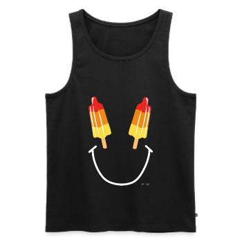 So glücklich wie eine Rakete - Männer Premium Bio Tank Top - Schwarz - Vorne - Michal (187cm)