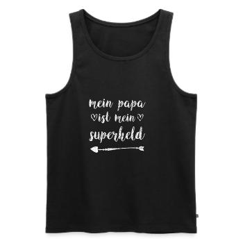 Superheld Papa mein papa ist mein superheld - Männer Premium Bio Tank Top - Schwarz - Vorne - AI Model Male 178 light (178cm)