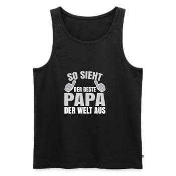 so sieht der beste papa der welt aus - Männer Premium Bio Tank Top - Schwarz - Vorne - Michal (187cm)