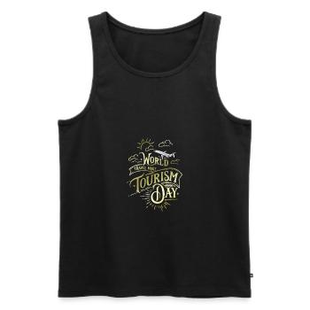 Travel travel around the world - Men's Premium Organic Tank Top - black - Front - Michal (187cm)