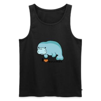 Manatee Love - Men's Premium Organic Tank Top - black - Front - Michal (187cm)