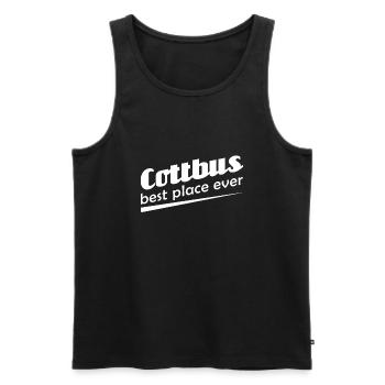 Cottbus - Stadt best place ever - Männer Premium Bio Tank Top - Schwarz - Vorne - Michal (187cm)