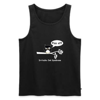 Irritable owl syndrome 2 - Débardeur bio Premium Homme - noir - Devant - AI Model Male 178 light (178cm)