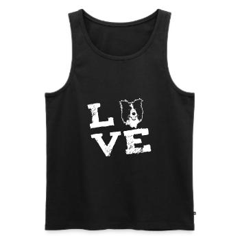 LOVE - Border Collie - Débardeur bio Premium Homme - noir - Devant - Michal (187cm)