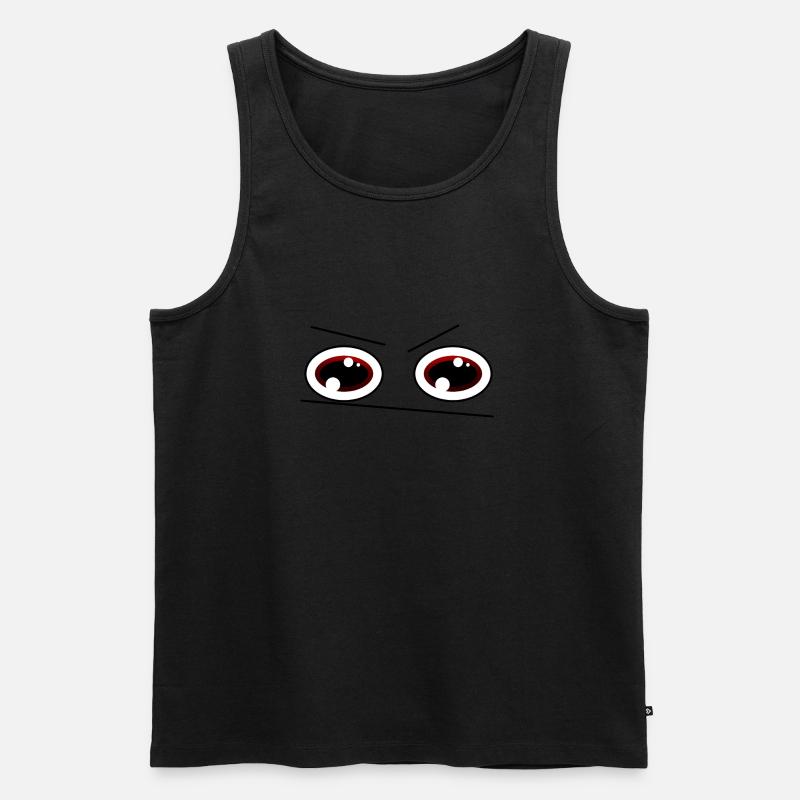 angry Eyes, Blick, Augen - Männer Premium Bio Tank Top - Schwarz
