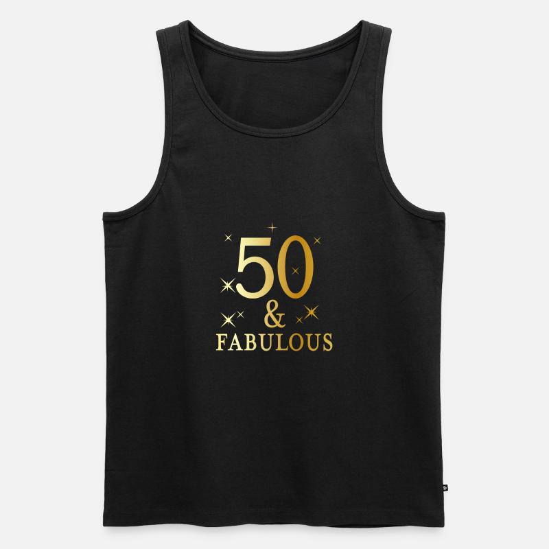 50 and fabulous - Männer Premium Bio Tank Top - Schwarz