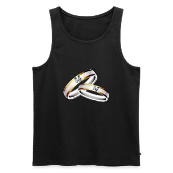 Wedding marriage bachelor party rings engagement - Men's Premium Organic Tank Top - black - Front - AI Model Male 178 light (178cm)