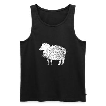 Lustiges Schaf Silhouette Grunge Geschenk Schäfer - Männer Premium Bio Tank Top - Schwarz - Vorne - Michal (187cm)